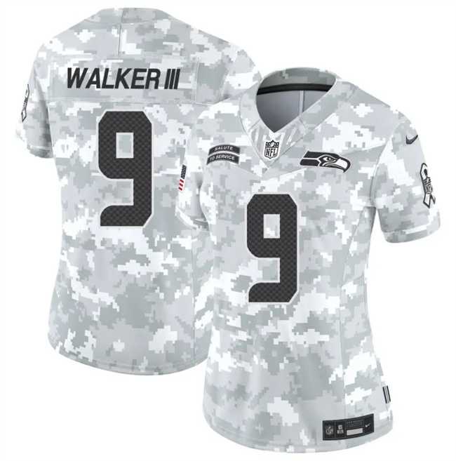 Women%27s Seattle Seahawks #9 Kenneth Walker III 2024 F.U.S.E Arctic Camo Salute To Service Limited Stitched Jersey Dzhi->seattle seahawks->NFL Jersey